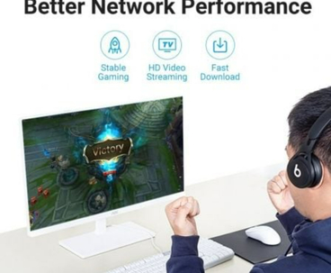 CABLE DE RED LATIGUILLO RJ45 UTP CAT6A 5 M NEGRO VENTION