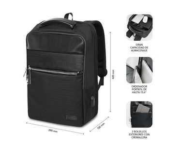 MOCHILA BUSINESS V2 AP 16" NEGRO SUBBLIM